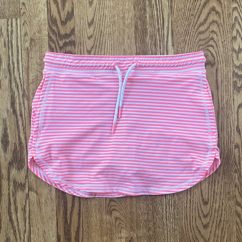 Vineyard Vines Pink and White Striped Kids Swim Skort